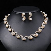 SET712 - Pearl Gem Necklace Jewellery set